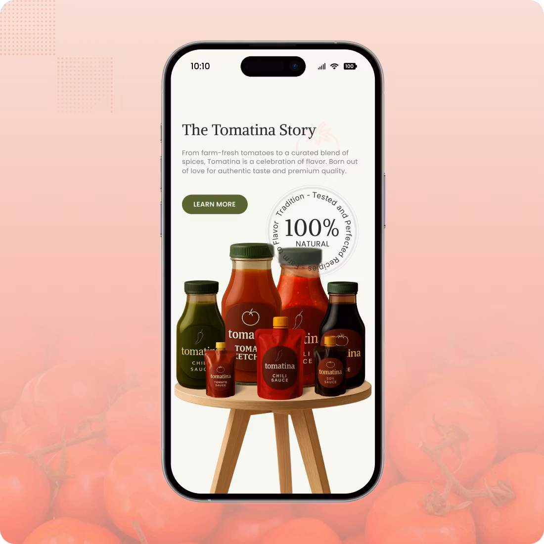 Shopify food store flavour collection section highlighting different sauce varieties