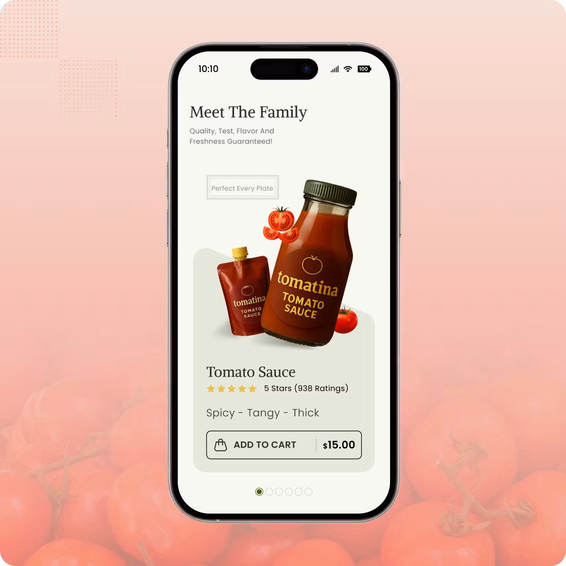 Food & beverage e-commerce call-to-action and checkout section with simplified purchase flow